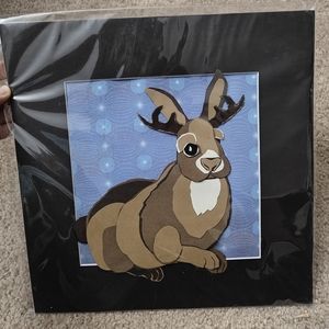 Handmade Cut Paper Jackalope
